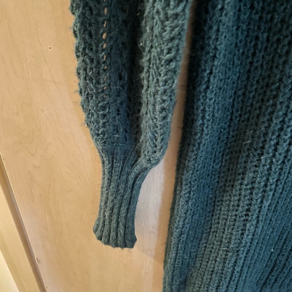 Dark Green Midi Knit Sweater Dress - Picture 3 of 4